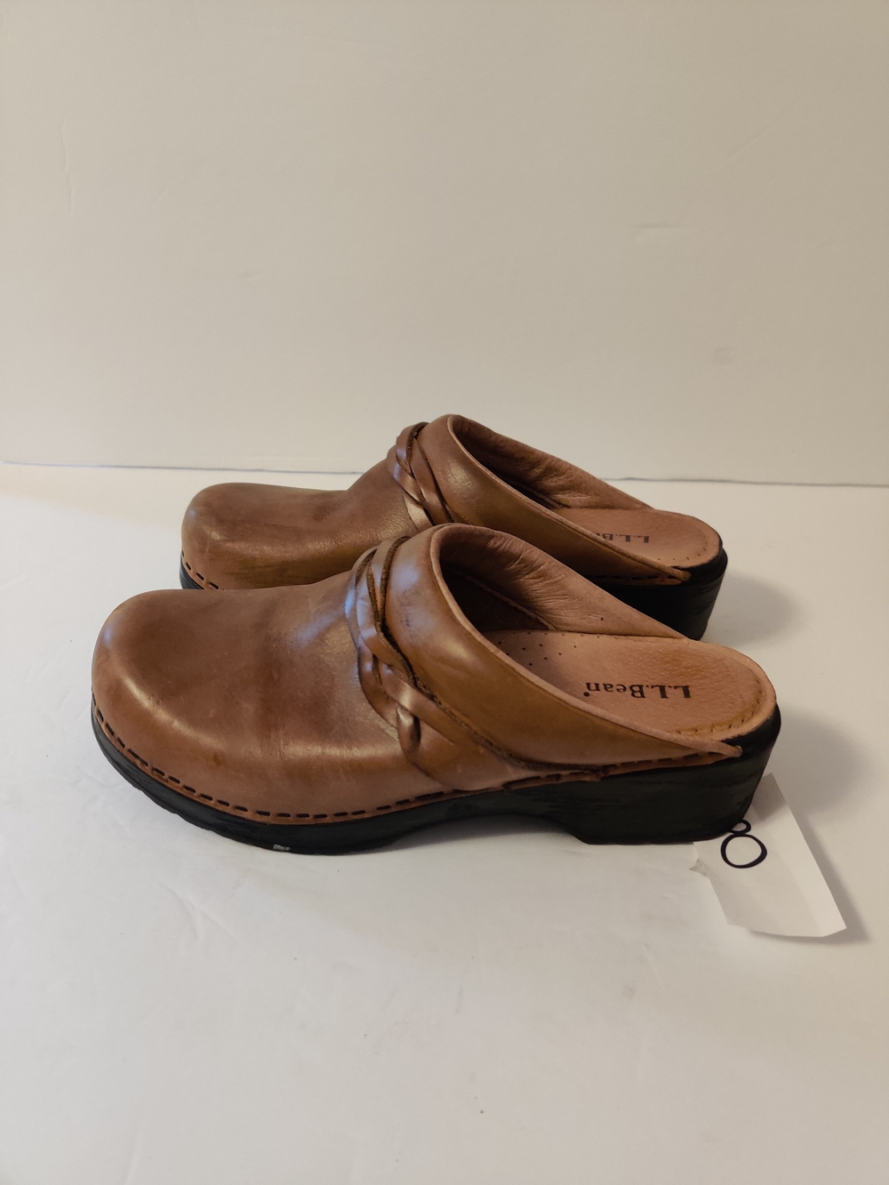 L L Bean Brown Leather Clogs 38 US 7.5